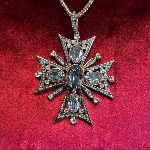 Royal Baroque Style Statement Cross Multi Crystal Embellishment Ornate by Akkad - Picture 2 of 13